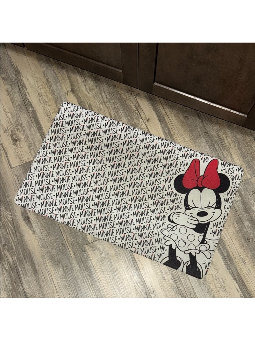 Disney Minnie Mouse Kitchen Mat in Black, White & Red Accent